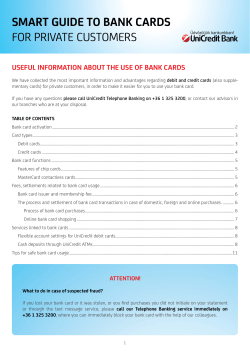 smart guide to bank cards for private customers