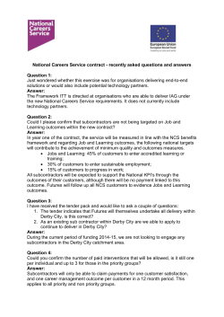 National Careers Service contract - recently asked questions and