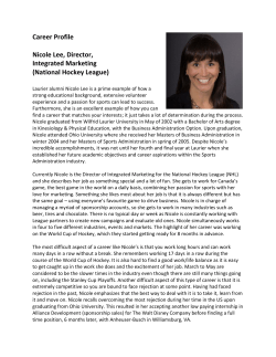 Career Profile Nicole Lee, Director, Integrated