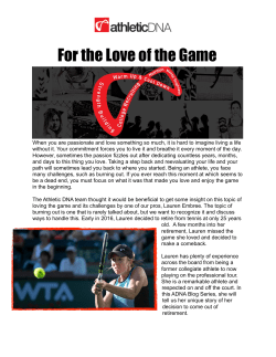 Athletic DNA - For the Love of the Game Blog Series %282%29
