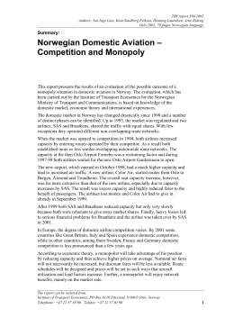 Norwegian Domestic Aviation &ndash; Competition and Monopoly