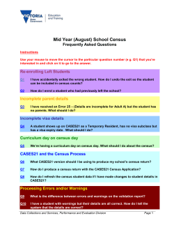 August Census Frequently Asked Questions