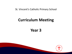 Welcome Back! - St Vincent`s Catholic Primary School