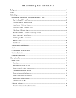 EIT Accessibility Audit Summer 2014