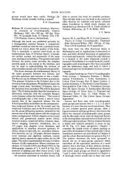 Bollman, W. Crystal Lattices, Interfaces, Matrices: An extension of