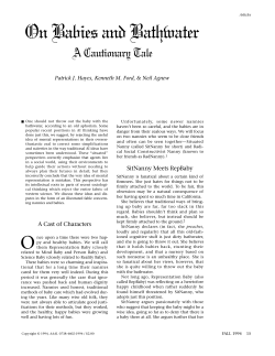 On Babies and Bathwater A Cautionary Tale