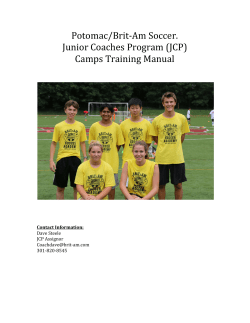 Potomac/Brit-Am Soccer. Junior Coaches - Brit