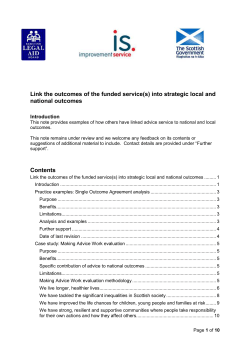 into strategic local and national outcomes