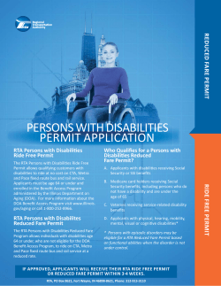 PERMIT APPLICATION PERSONS WITH DISABILITIES