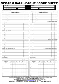 Team Score Sheet - NSW 8 Ball League