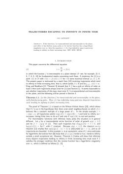 TRAJECTORIES ESCAPING TO INFINITY IN FINITE TIME 1