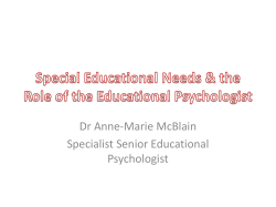 SEN and the Role of the Educational Psychologist