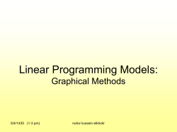 Chapter 2 Linear Programming Models: Graphical and Computer