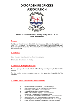 8th May 2017 - Oxfordshire Cricket Association