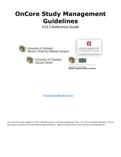 Study Management Guide - University of Colorado Denver