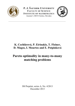Pareto optimality in many-to