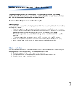 Sideline Assessment: Athletic Directors, Coaches and Trainers