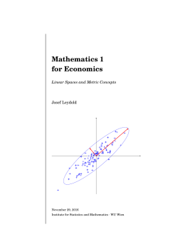 Mathematics 1 for Economics - Institute for Statistics and Mathematics