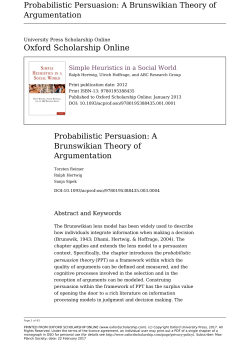 Probabilistic Persuasion: A Brunswikian Theory of
