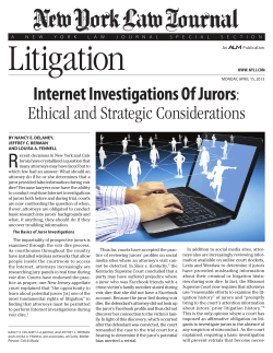 Internet Investigations Of Jurors - Curtis, Mallet