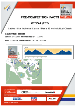 Pre-competition facts Otepaa Individual Classic