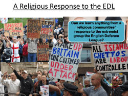 Lesson 3 A Religious Response to the EDL