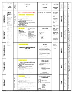 Math and Science Plans