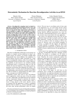 Deterministic Mechanism for Run-time Reconfiguration Activities in