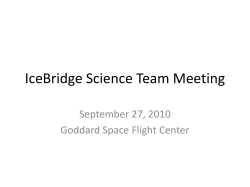IceBridge Science Team Meeting