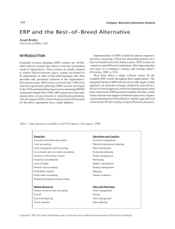 ERP and the Best-of-Breed Alternative