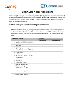 PART ONE: Program Priorities and Expected