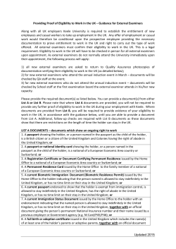 Proof of Eligibility to Work in The UK