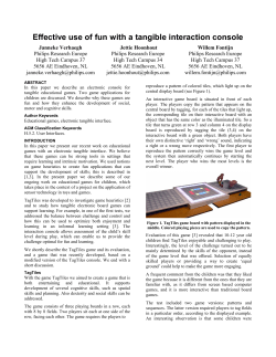 Effective use of fun with a tangible interaction