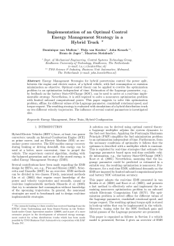 Implementation of an Optimal Control Energy Management Strategy