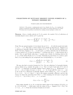 COLLECTIONS OF MUTUALLY DISJOINT CONVEX SUBSETS OF