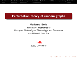 Perturbation theory of random graphs India