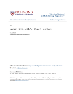 Inverse Limits with Set Valued Functions