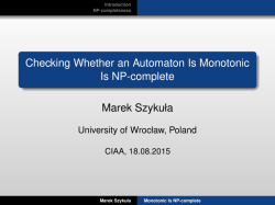 Checking Whether an Automaton Is Monotonic Is NP