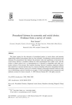Procedural fairness in economic and social choice