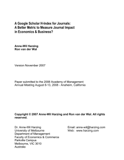 A h-index for journals