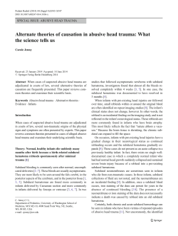 Alternate theories of causation in abusive head trauma: What the