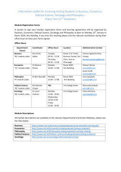 Information Leaflet for Incoming Visiting Students in Business