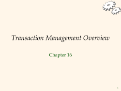 Overview of Transaction Management