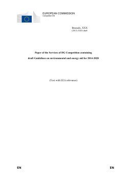 Paper of the Services of DG Competition containing draft Guidelines