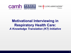 Motivational Interviewing in Respiratory Health Care