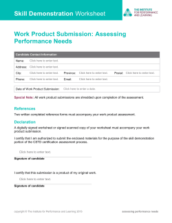 Assessing Performance Needs - The Institute for Performance and