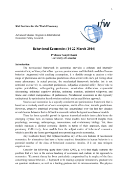 Behavioral Economics (14