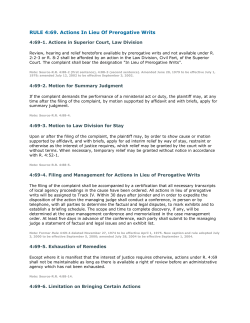 RULE 4:69. Actions In Lieu Of Prerogative Writs