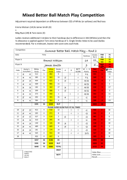 Mixed Better Ball Match Play Competition