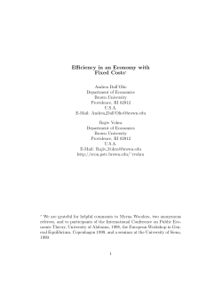 Efficiency in an Economy with Fixed Costs